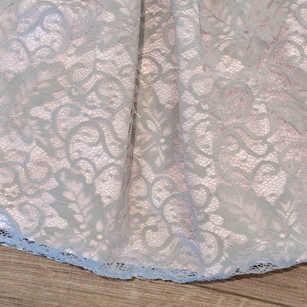 NWOT Laura Ashley 24 Months Gray and Pink Lace Dress - Picture 5 of 10